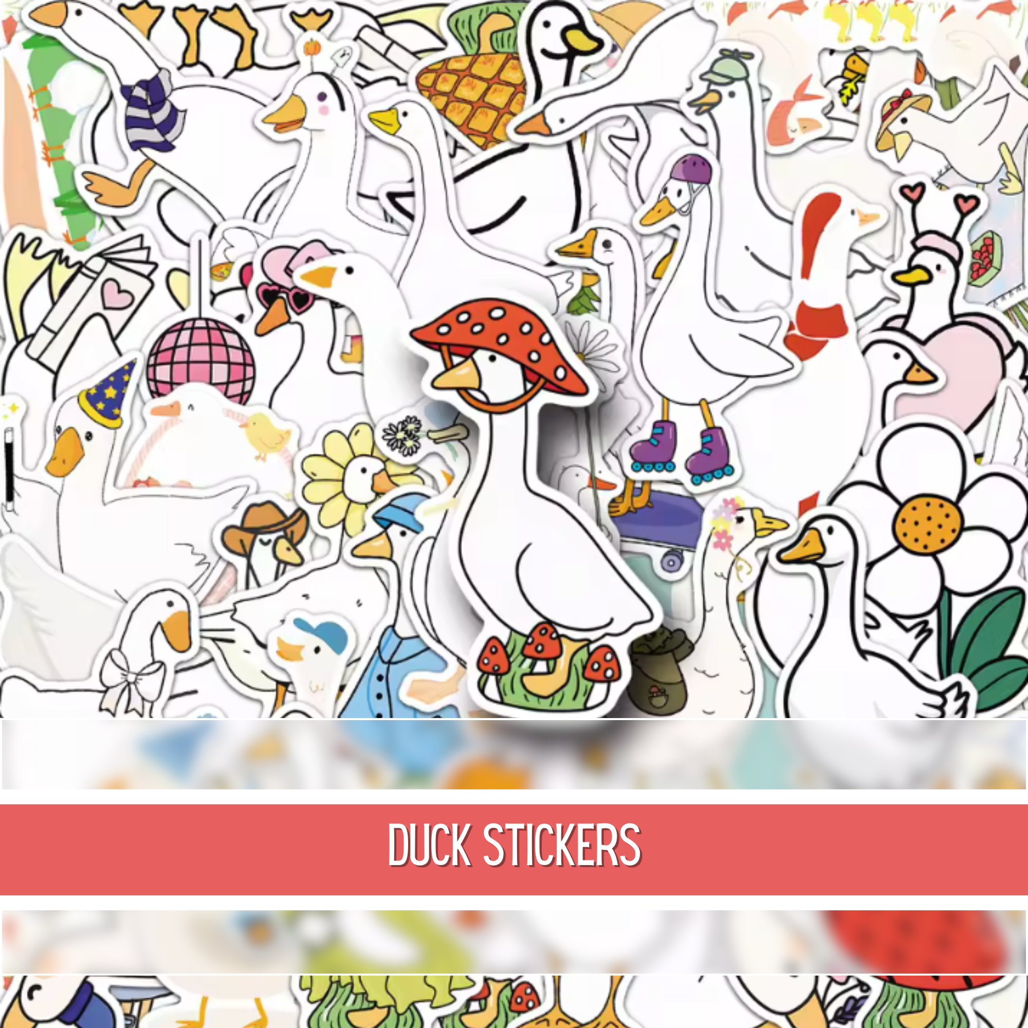 White duck Stickers (50 pcs)
