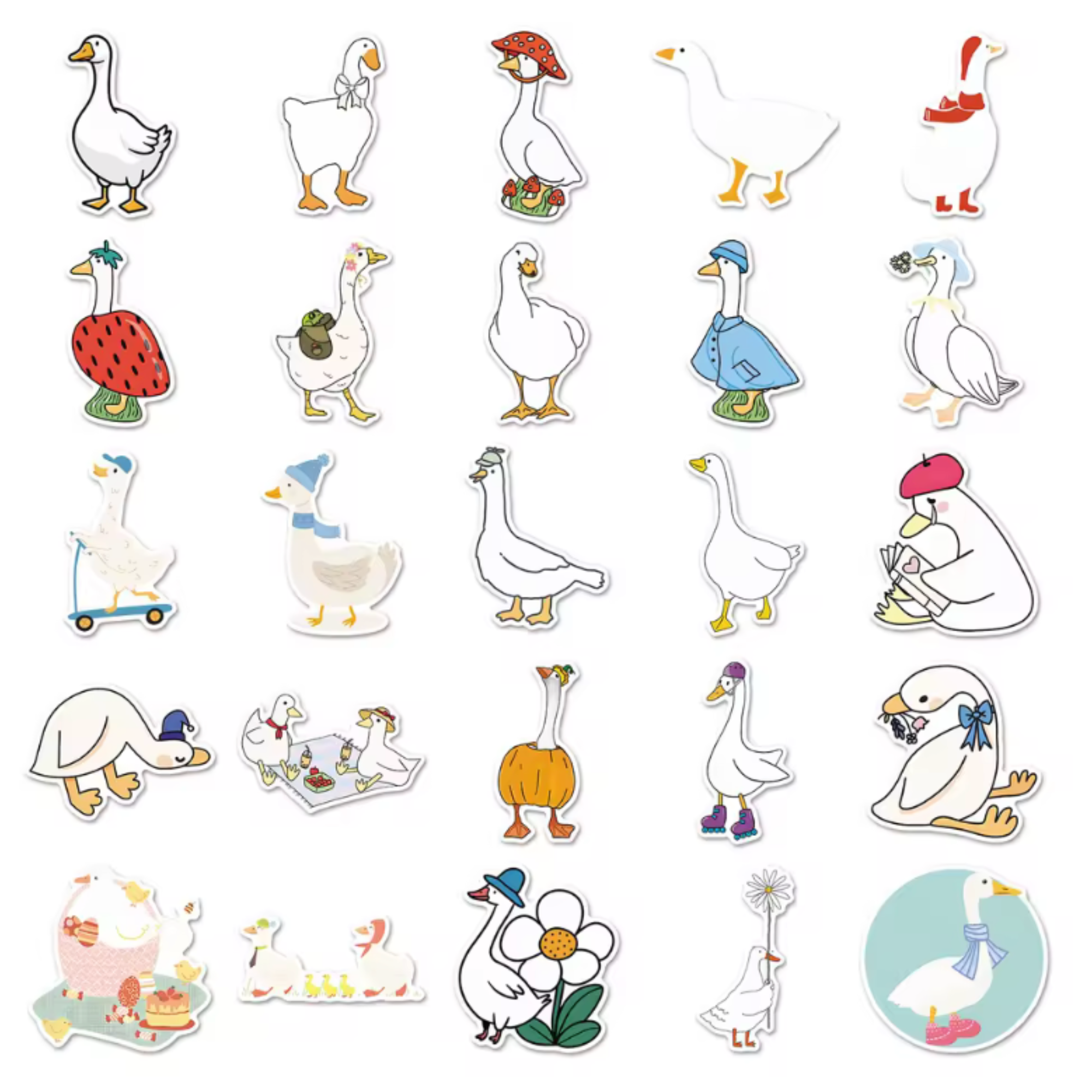 White duck Stickers (50 pcs)