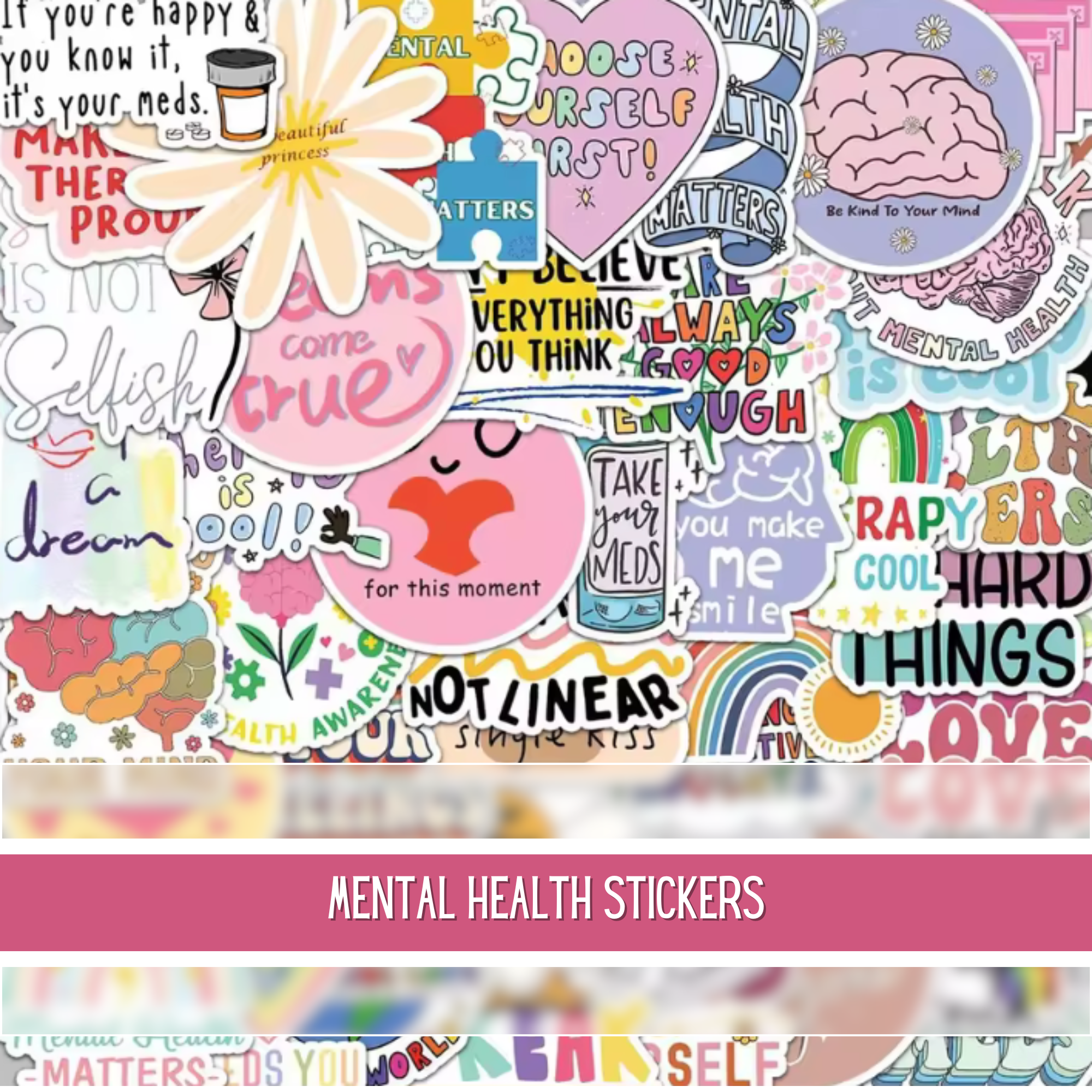 Mental Health Stickers (50 pcs)