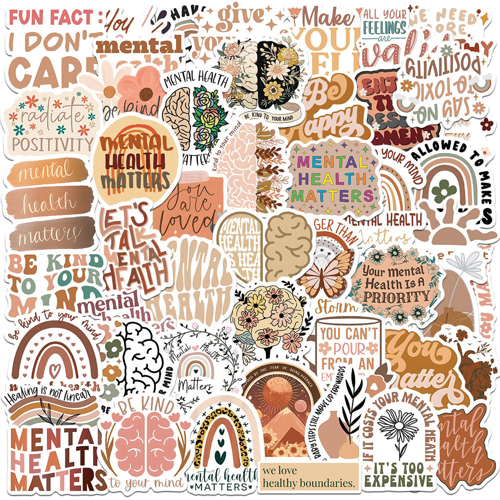 Mental Health Boho Stickers (50 pcs)