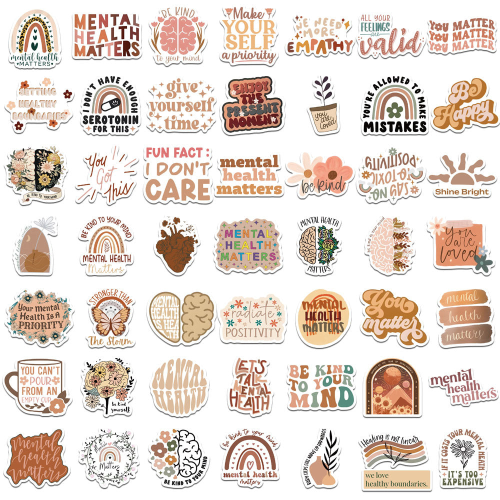 Mental Health Boho Stickers (50 pcs)
