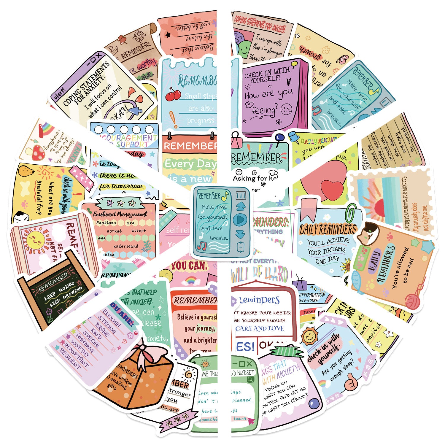 Mental Health Notes Stickers (50 pcs)