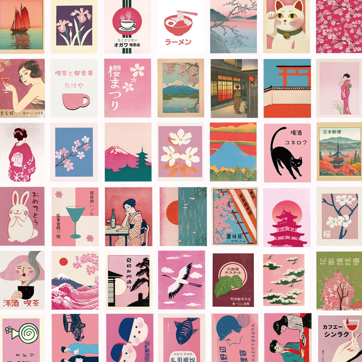 Japanese Aesthetic Stickers (50 pcs)