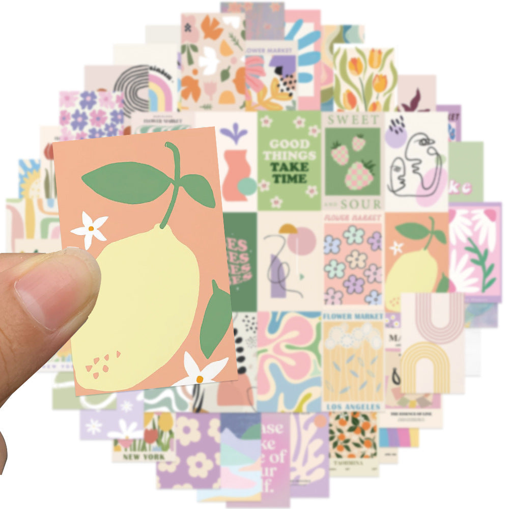Pastel Abstract Stickers (50 pcs)