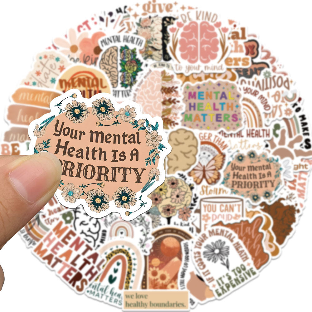 Mental Health Boho Stickers (50 pcs)