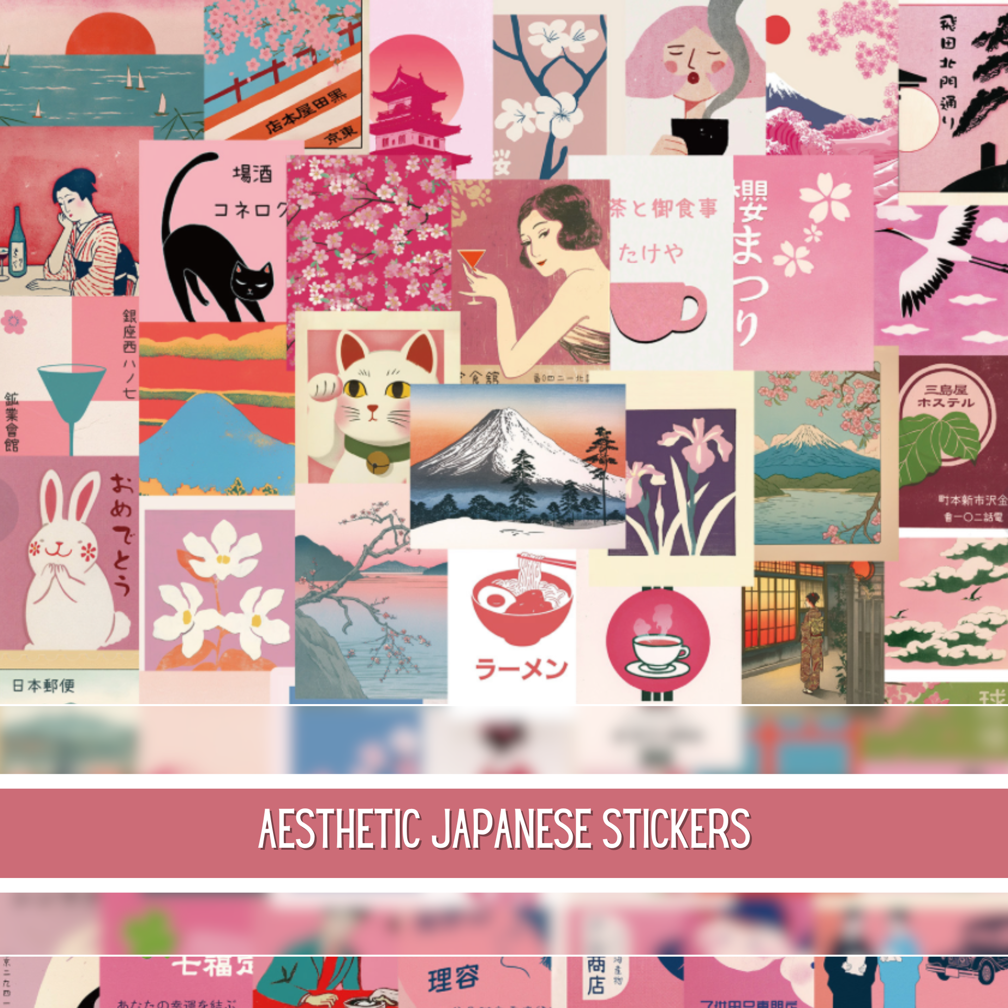 Japanese Aesthetic Stickers (50 pcs)