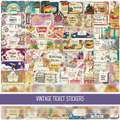 Vintage Ticket Stickers (50 pcs)