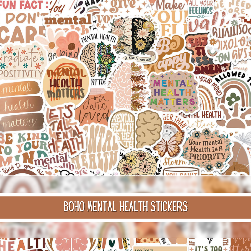 Mental Health Boho Stickers (50 pcs)